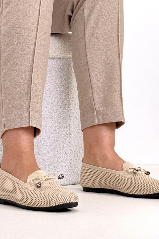 Mocassins en tissu noirs avec nœud...