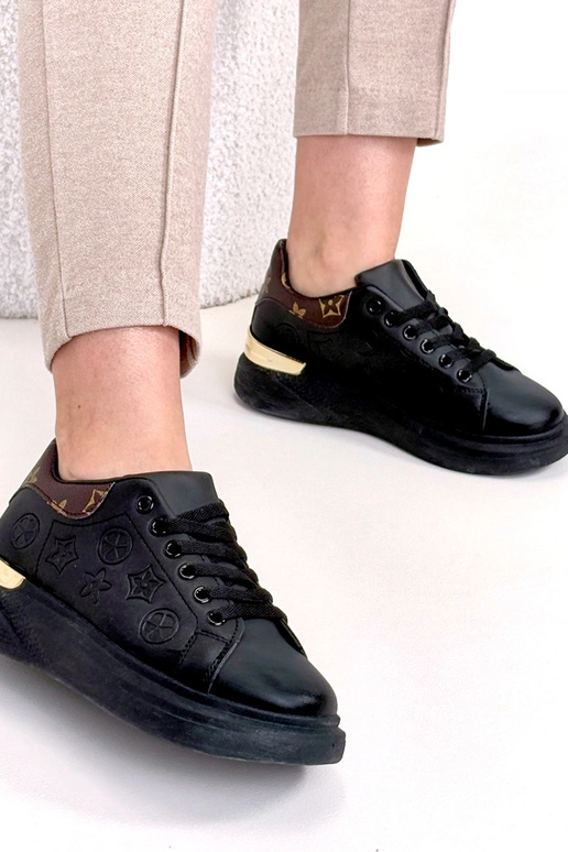 Zwarte sneakers met veters Peyton