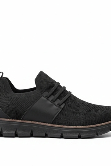 Schwarze Herren-Sportschuhe ohne Schnürsenkel Ethan