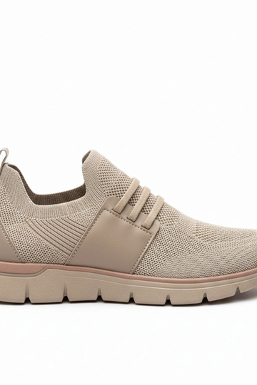 Dunkelbeige Herren-Sportschuhe ohne Schnürsenkel Ethan