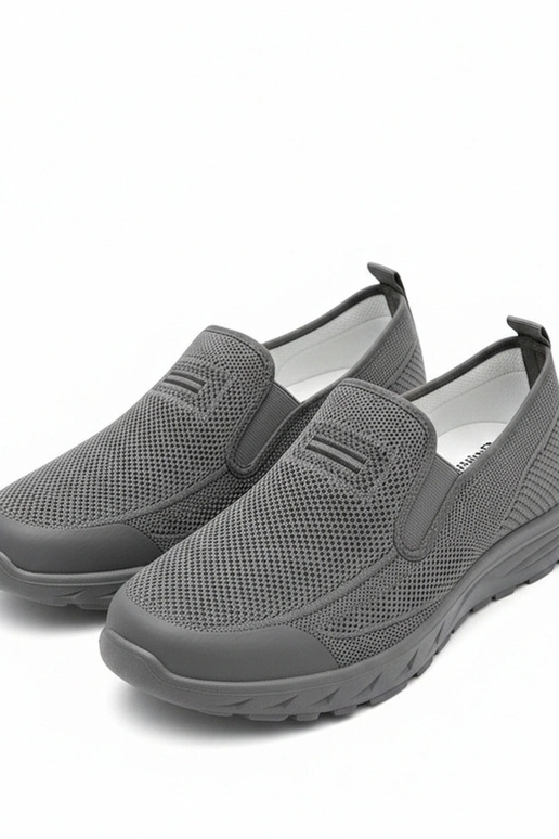 Graue Herren-Sportschuhe ohne...