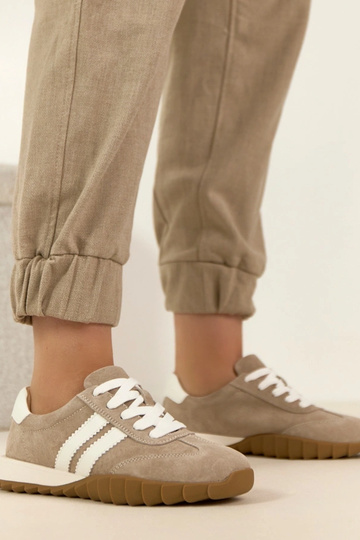 Baskets en cuir sable Filippo