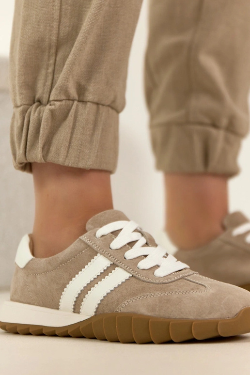 Beige leren sneakers Filippo