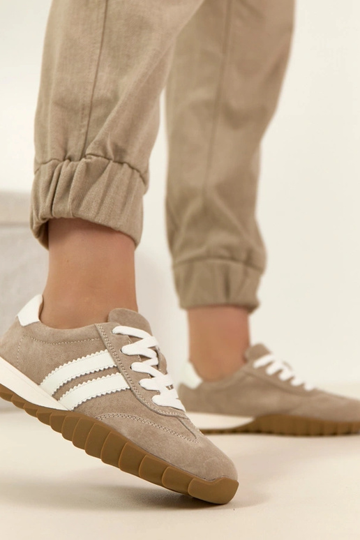 Baskets en cuir sable Filippo