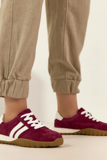Baskets en cuir bordeaux Filippo