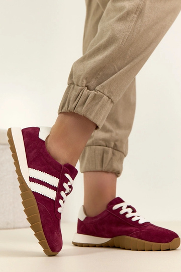 Bordeauxfarbene Leder-Sportschuhe Filippo 2