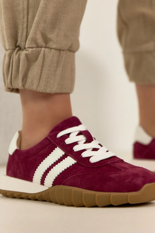 Bordeaux leren sneakers Filippo