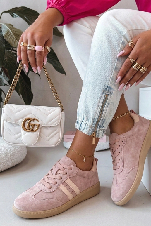 Roze leren sneakers Filippo
