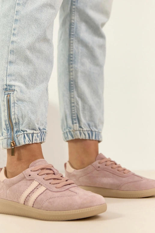 Roze leren sneakers Filippo