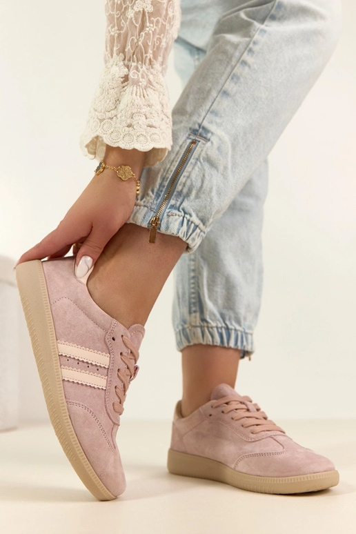 Rosa Leder-Sportschuhe Filippo