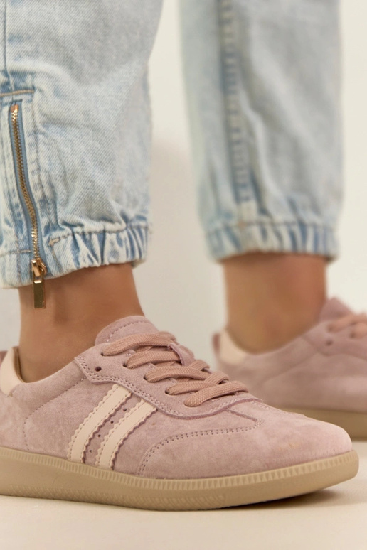Roze leren sneakers Filippo