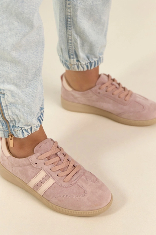 Roze leren sneakers Filippo