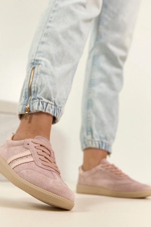 Roze leren sneakers Filippo