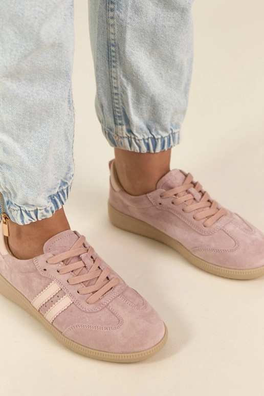 Roze leren sneakers Filippo