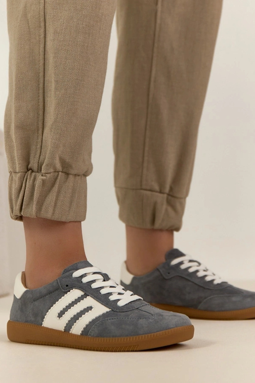 Grijze leren sneakers Filippo