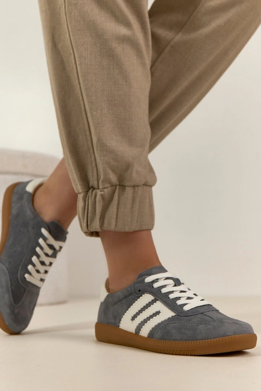 Baskets en cuir gris Filippo