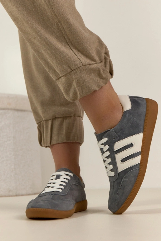 Graue Leder-Sneaker Filippo