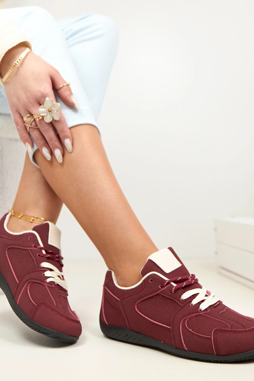 Weinfarbene Damen Basketball-Sneaker...