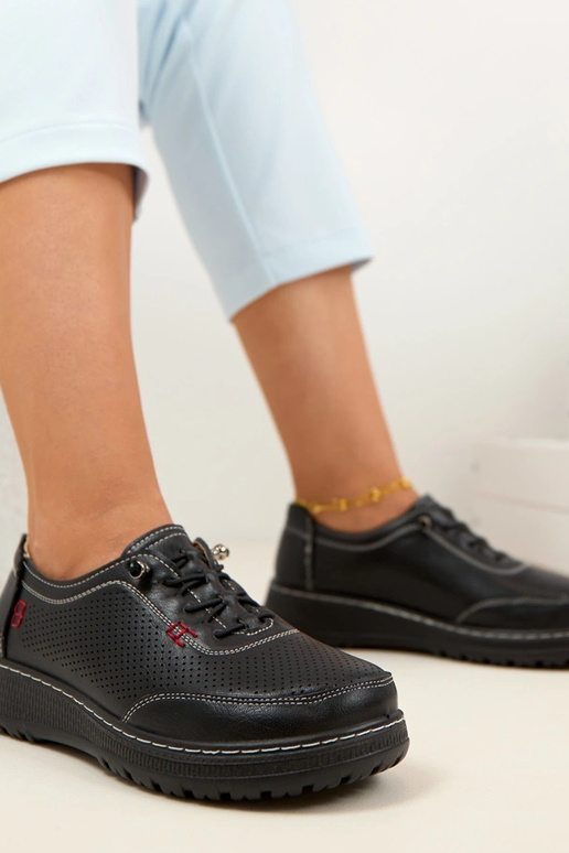 Mocassins ajourés noirs Solenne