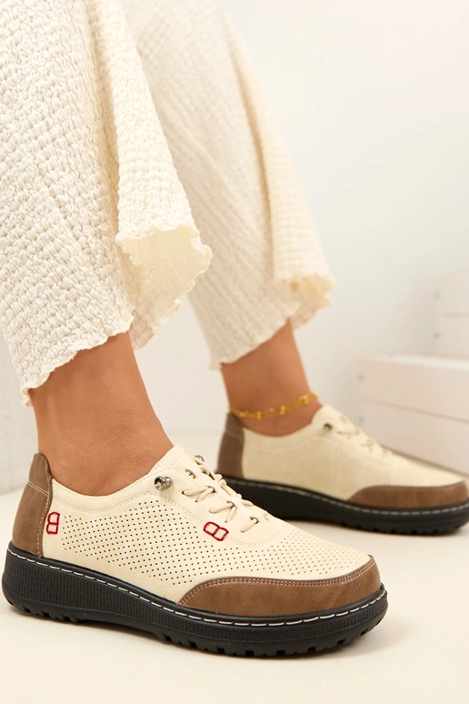 Mocassins ajourés couleur sable Solenne