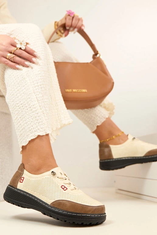 Mocassins ajourés couleur sable Solenne