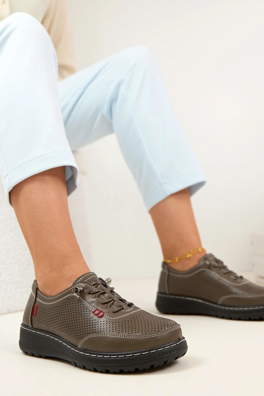 Mocassins ajourés gris Solenne