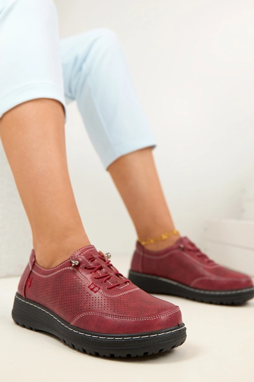 Mocassins ajourés rouges Solenne