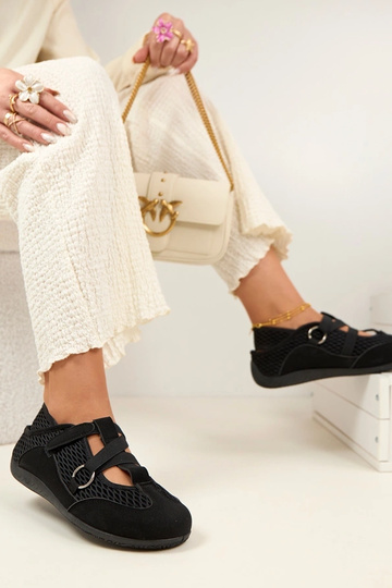 Schwarze sportliche Ballerinas Vesper