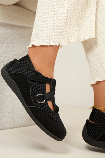 Schwarze sportliche Ballerinas Vesper 2