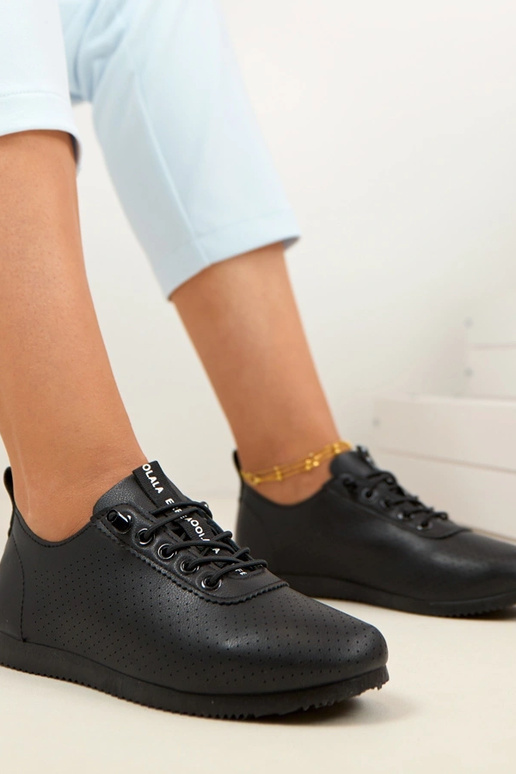 Zwarte geperforeerde lichte sportieve...