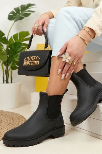 Zwarte rubberen laarzen Alba