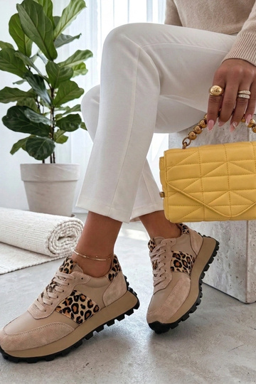 Beige Leder-Schuhe mit... 2