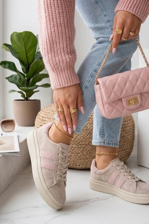 Bottines en cuir sable à plateforme...