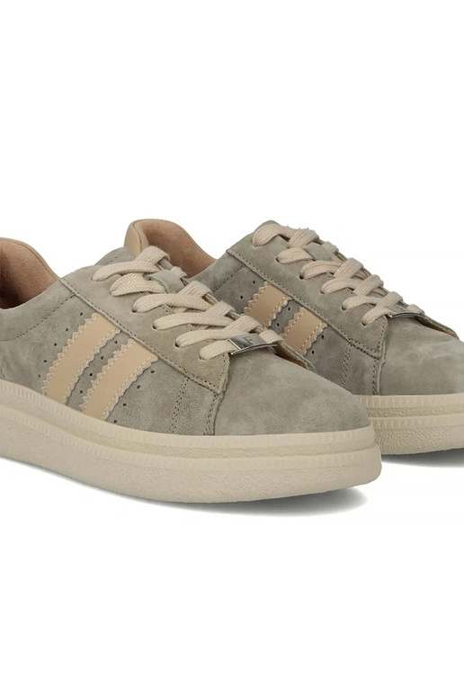 Bottines en cuir grises à plateforme...