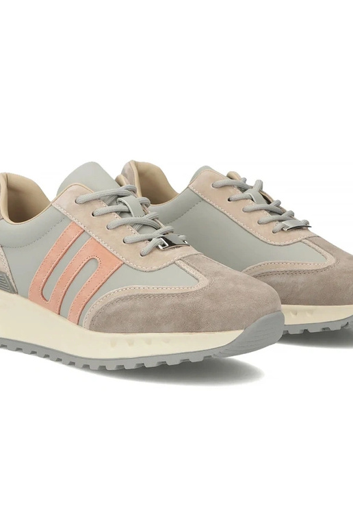 Graue Leder-Schuhe mit Plateau Filippo