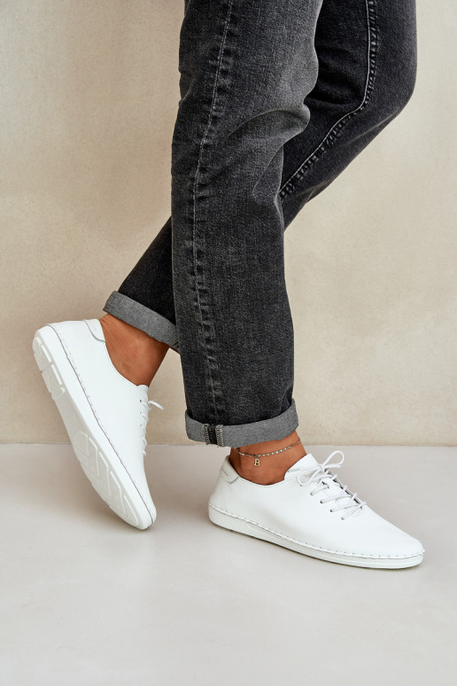 Chaussures à lacetsActivéturalnej Skóry D&A LR51-645 couleur blanche