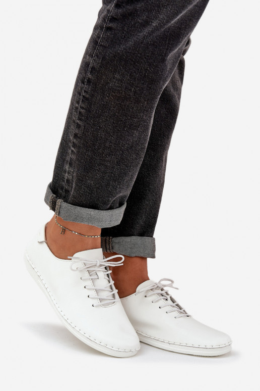 Chaussures à lacetsActivéturalnej Skóry D&A LR51-645 couleur blanche