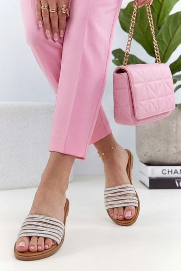 Weiße Pantoletten mit...