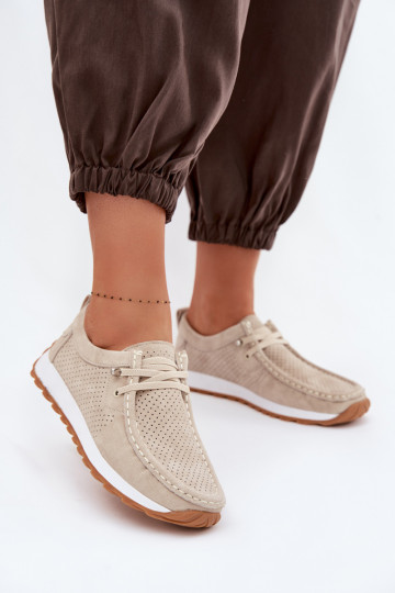 Schuhe FemininErmöglichtturalnego aus INildlederu Beige Amela 2