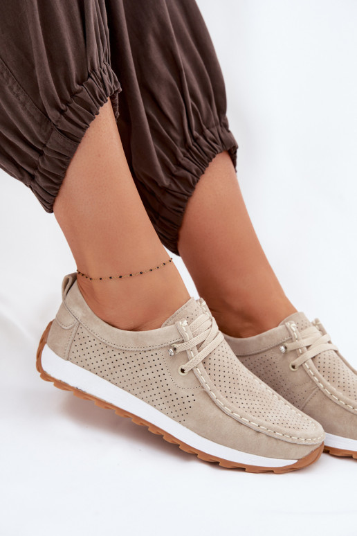 schoenen DamesOpturalnego van suèdeu beige Amela