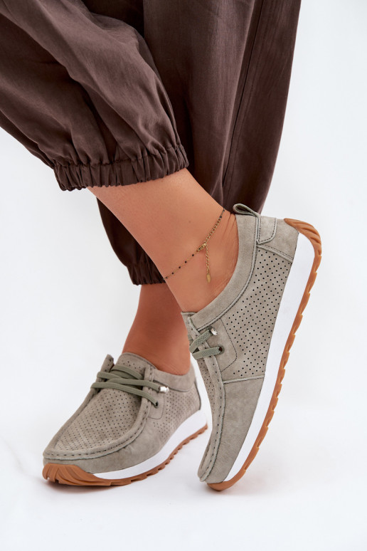 Schuhe FemininErmöglichtturalnego aus INildlederu grüne Farbe Amela