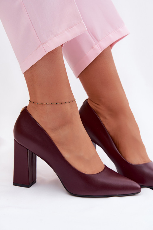 Schuhe mit Absätzen aus Öko-Leder Sergio Leone PB216 Burgund