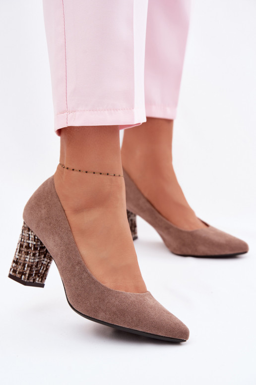 Chaussuresen daim écologiqueu avec un talon élégant Sergio Leone PB414 marron