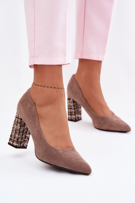 Chaussures en daim avec un talon élégant Sergio Leone PB216 marron