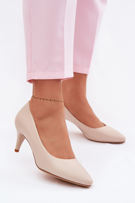 Schuhe aus Öko-Leder Sergio Leone 1379 elfenbeinfarbe