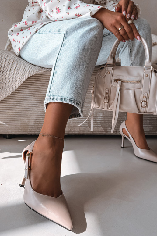 High Heels mit Ausschnitten und Schnallen Vinceza 62288 grau