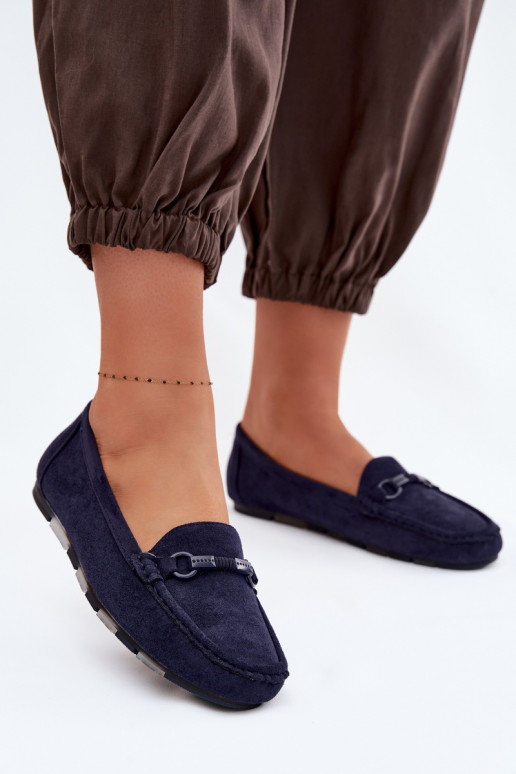 Mocassins Dames plat donkerblauIn Olisa