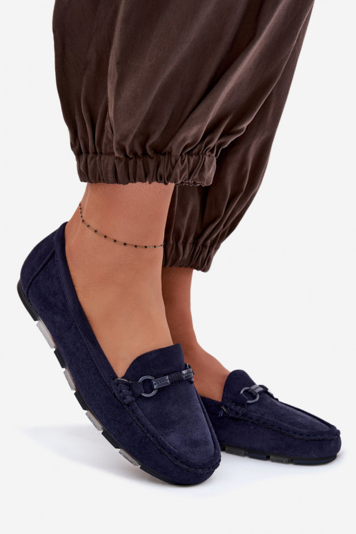 Mocassins Dames plat donkerblauIn Olisa