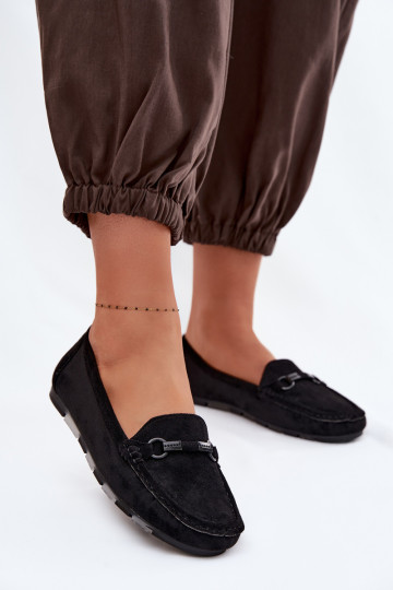 Dames mocassins in zwart Olisa