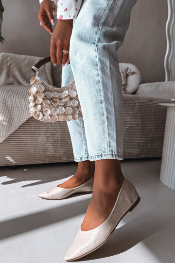 Ballerines en cuir écologique beige Nelisa 2